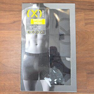 2XIST Sport Mesh 3 Pack Boxer Briefs 6in Inseam Underwear - Black